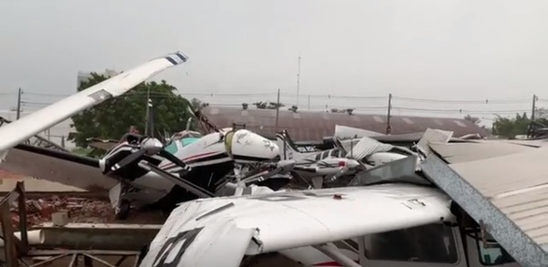 Avionetas y hangares fueron destruidos por tormentas en el aeropuerto Silvio Pettirossi