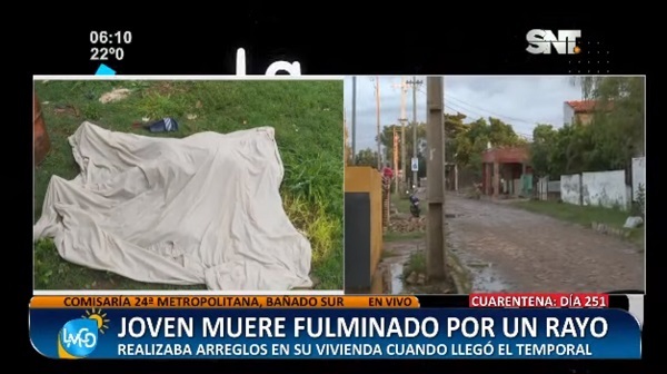Joven muere fulminado por un rayo durante tormenta