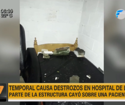 Temporal causa destrozos en Hospital de Limpio