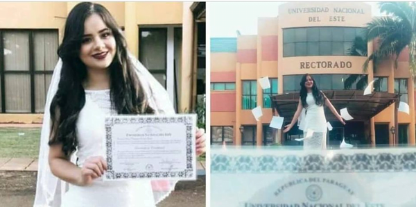 Recibió su titulo vestida de novia porque su mamá le decía “nde título la nde menarã” - Noticiero Paraguay