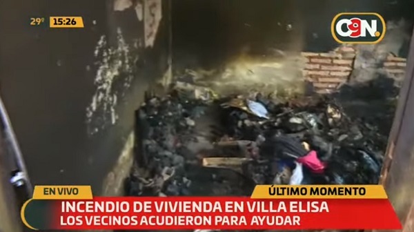 Incendio ocasiona daños materiales en vivienda de Villa Elisa