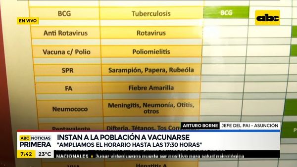 Instan a la población a vacunarse - ABC Noticias - ABC Color