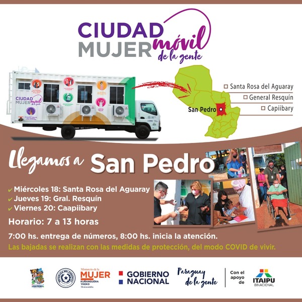 Ciudad Mujer Móvil recorrerá tres distritos de San Pedro | .::Agencia IP::.