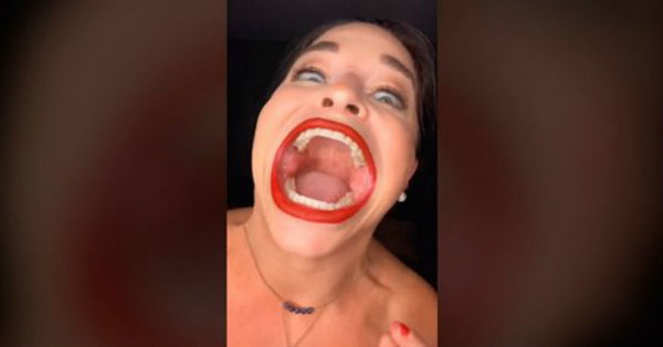 Mujer sorprende en TikTok debido al impresionante tamaño de su boca - C9N