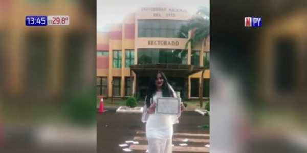 Licenciada recibió su título vestida de novia | Noticias Paraguay