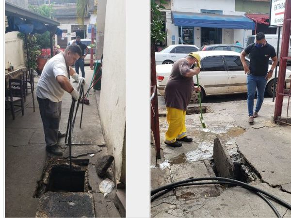 Limpian y desinfectan red cloacal del Mercado Nº 1