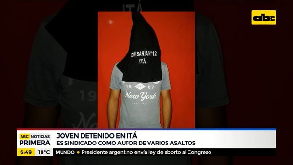 Detienen en Itá a joven implicado en varios asaltos - ABC Noticias - ABC Color