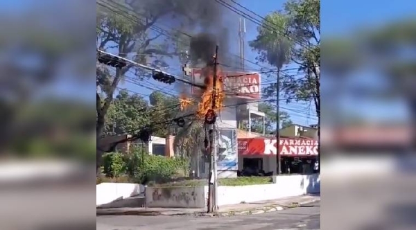 HOY / ANDE aclara que cableado que se incendió no forma parte del tendido eléctrico