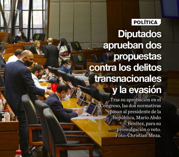 Diputados aprueban dos propuestas contra los delitos transnacionales y la evasión