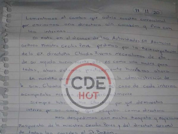 "Perdió a su bebé del susto", dice una carta
