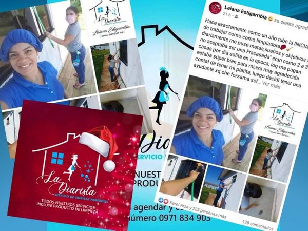 Joven emprendedora se destaca con la creación de una pequeña empresa de limpieza en Pedro Juan