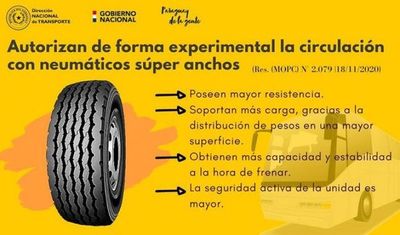 Autorizan a buses utilizar cubiertas súper anchas