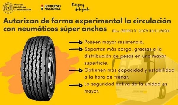 Autorizan a buses utilizar cubiertas súper anchas