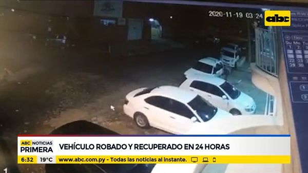 Vehículo robado y recuperado en 24 horas - ABC Noticias - ABC Color