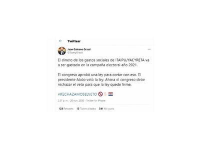 Cuestionan decisión del Ejecutivo por oponerse al control