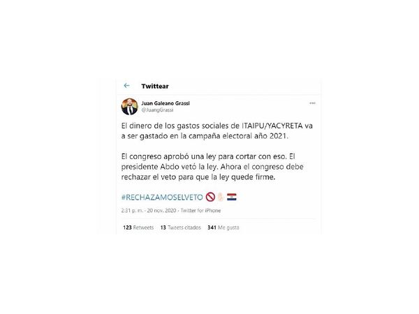 Cuestionan decisión del Ejecutivo por oponerse al control