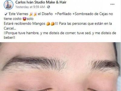 Arregló cejas a cambio de mangos para reos