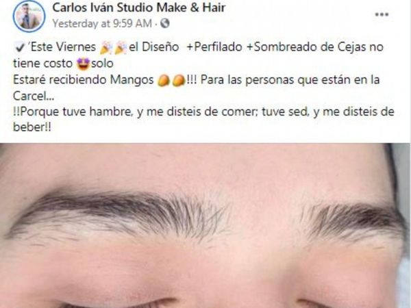 Arregló cejas a cambio de mangos para reos