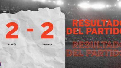 Alavés y Valencia igualaron 2 a 2