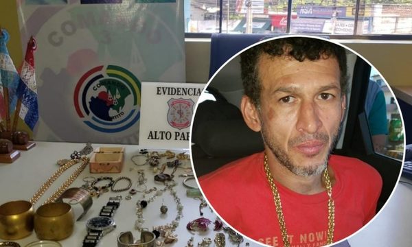 Detienen a hombre con rosario de antecedentes, tenía en su poder joyas robadas