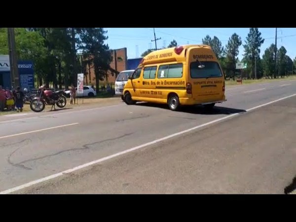 MOTOCICLISTA QUEDÓ INTERNADO TRAS ACCIDENTE DE TRÁNSITO SOBRE LA RUTA PY06