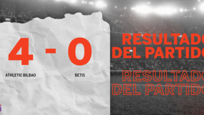 Goleada de Athletic Bilbao 4 a 0 sobre Betis