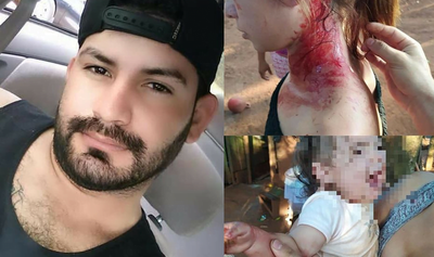Golpeó brutalmente a su expareja con su hija en brazos - Noticiero Paraguay