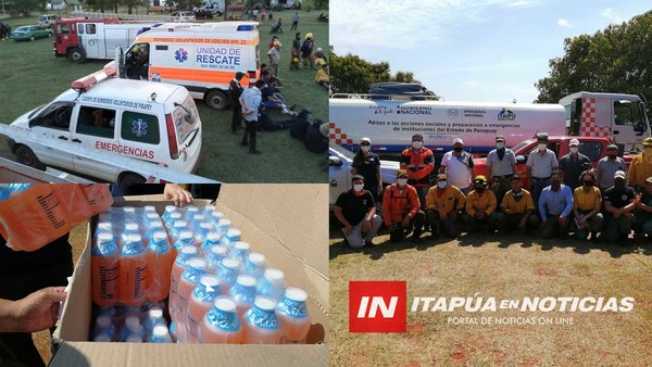 ABASTECEN CON SUMINISTROS A BOMBEROS COMBATIENTES DEL FUEGO EN ZONA DE RESERVA SAN RAFAEL.