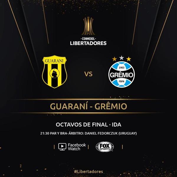 Guaraní y Gremio listos para buscar pasar a cuartos de final de la Copa Libertadores