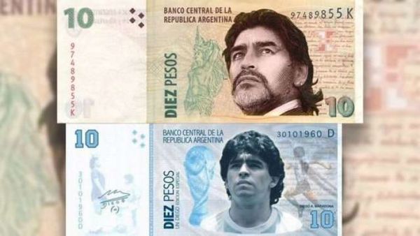 Volvieron los pedidos para que exista un nuevo billete de 10 pesos con la imagen de Maradona