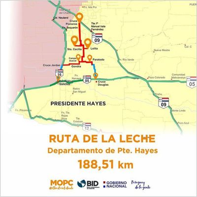 El MOPC licita la “ruta de la leche”, por US$ 146 millones - Nacionales - ABC Color