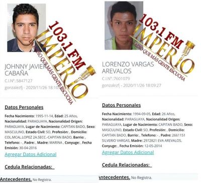 Detienen en Capitán Bado a dos sujetos fuertemente armados