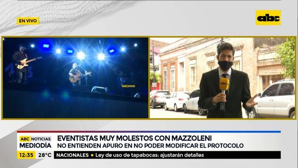 Eventistas, molestos con el ministro Julio Mazzoleni - ABC Noticias - ABC Color