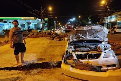 Falta de señalización causó un siniestro vial sobre Eusebio Ayala  - Nacionales - ABC Color