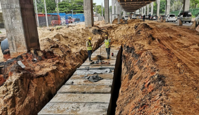 Corredor Vial: Desagüe cloacal y pluvial sobre Primer Presidente está casi terminado