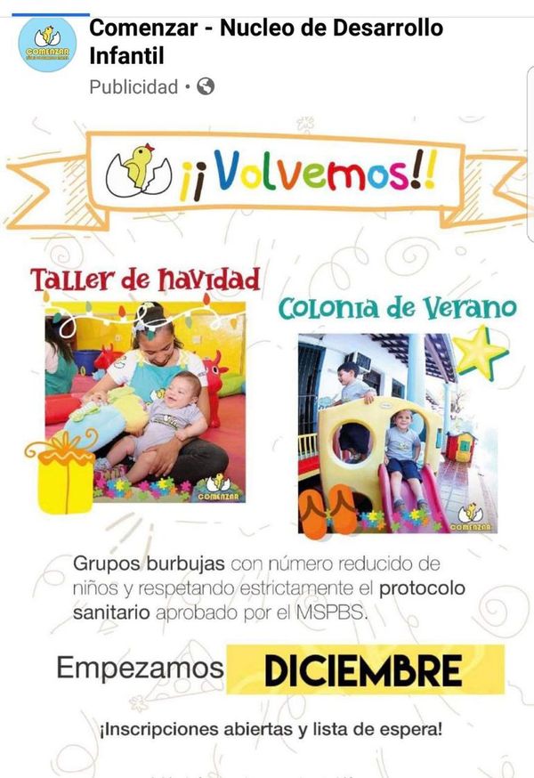 Tras verificación, guarderías anuncian apertura desde diciembre - Nacionales - ABC Color