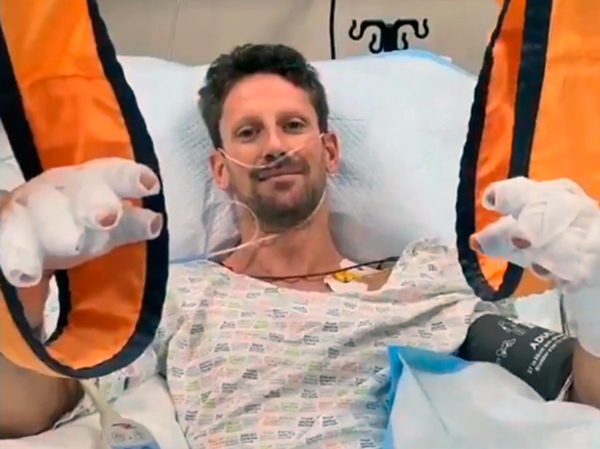 Grosjean pasará esta noche en el hospital para tratar sus quemaduras