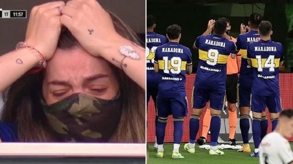 Boca dedica un gol a Maradona y emociona a su hija en La Bombonera