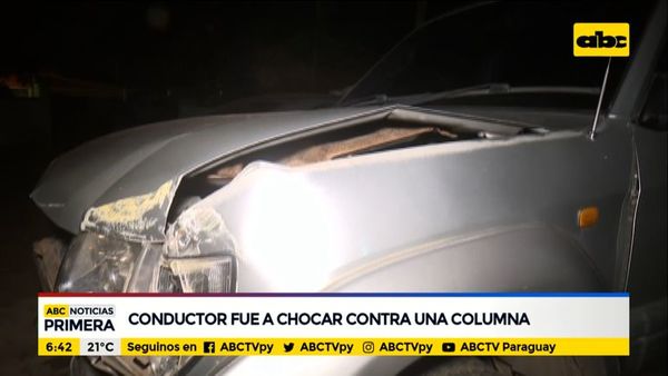Conductor fue a chocar contra una columna - ABC Noticias - ABC Color
