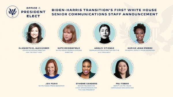 Biden nombró su equipo de comunicaciones compuesto solo por mujeres