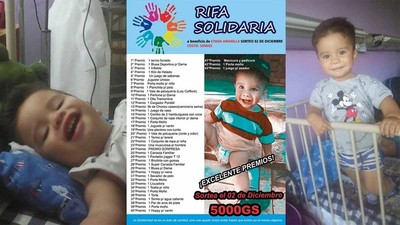 VENDEN RIFA PARA SOLVENTAR GASTOS DE CIRUGÍA DE UN NIÑO ENCARNACENO.