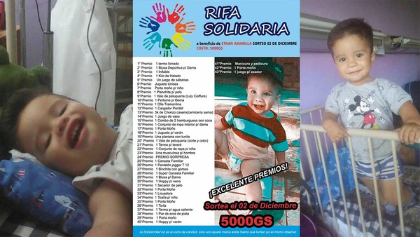 VENDEN RIFA PARA SOLVENTAR GASTOS DE CIRUGÍA DE UN NIÑO ENCARNACENO.