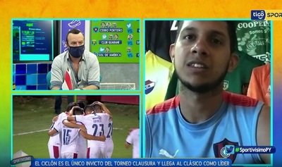 Miguel Martínez, cumpliendo con los requerimientos del arco del Ciclón