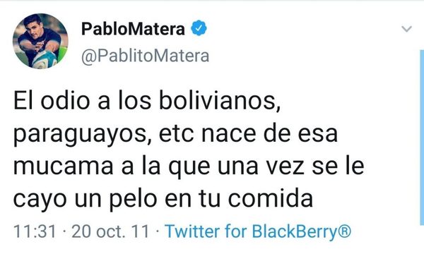 Unión Argentina de Rugby retira capitanía a Pablo Matera por comentarios racistas y xenófobos