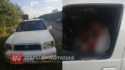 HALLAN HOMBRE ASESINADO EN EL INTERIOR DE UN VEHÍCULO EN CAPITÁN MEZA