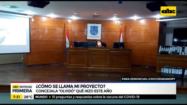 Concejala de Asunción se “olvidó” de los proyectos que presentó este año - ABC Noticias - ABC Color