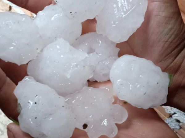 Torrencial lluvia con granizada en varios puntos de Itapúa