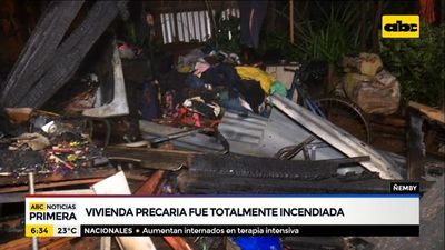 Precaria vivienda fue consumida por las llamas en Ñemby - ABC Noticias - ABC Color