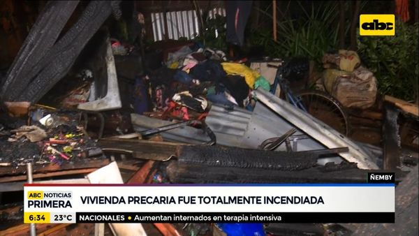 Precaria vivienda fue consumida por las llamas en Ñemby - ABC Noticias - ABC Color