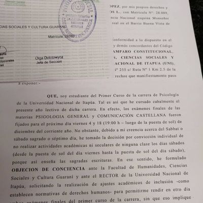 Adventistas recurren a amparo constitucional para cambiar días de exámenes - Nacionales - ABC Color